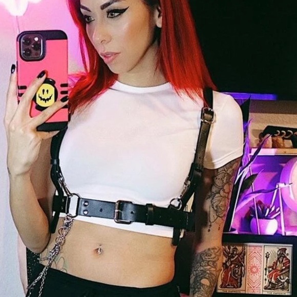 Black Harness Underbust Suspender O Ring Belt New - Picture 8 of 10